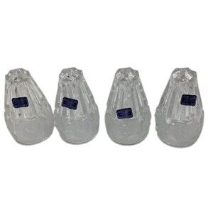 Legends Godinger Salt Pepper Shakers Rose 24% Lead Crystal Lot 4 Box NEW